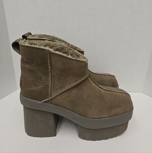 UGG Tan Suede Platform Winter Boots